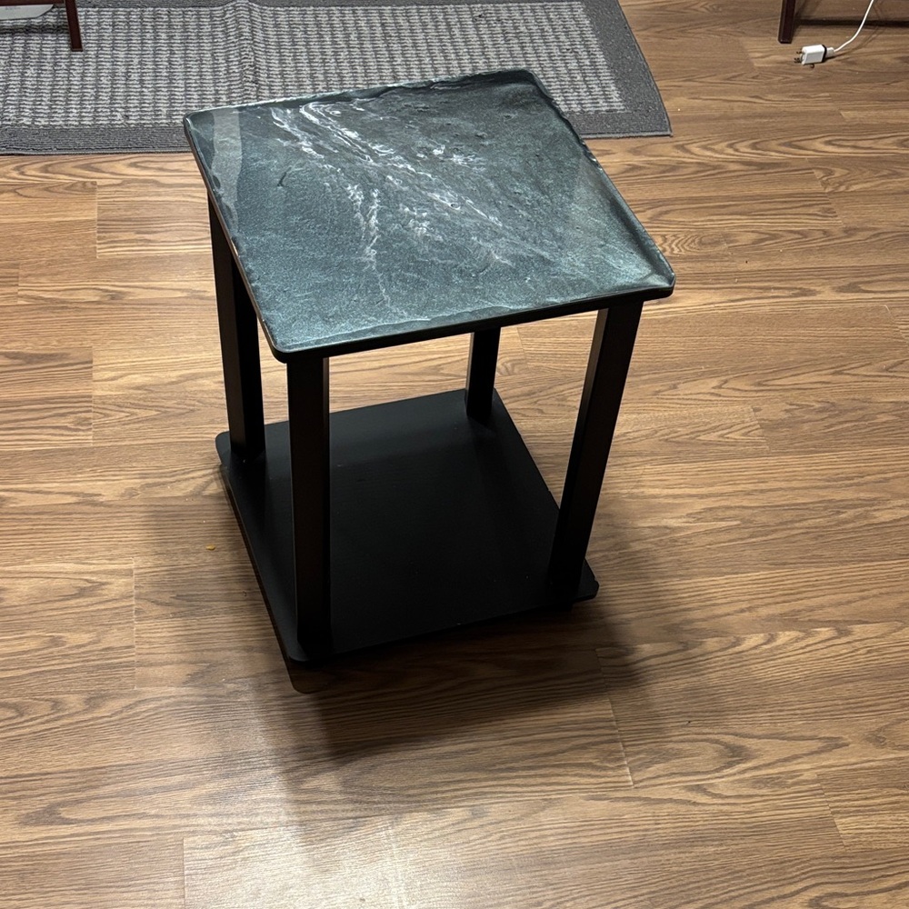 Black Marble Top Side Table